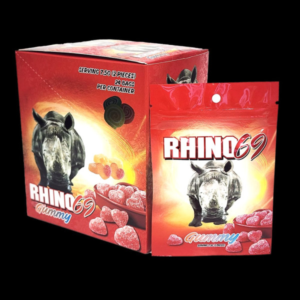 Rhino 69 Gummy. Gomitas Vigorizantes para hombre.