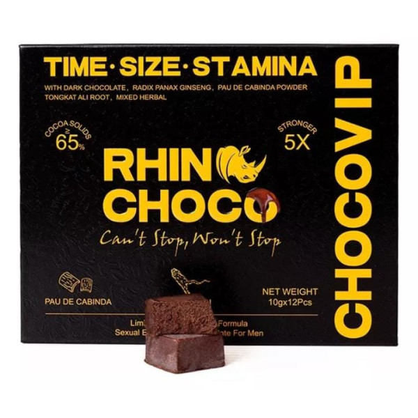 Rhino Choco. Chocolate Vigorizante. CAJA COMPLETA 12piezas