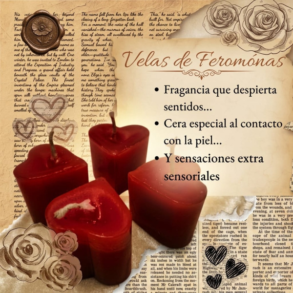 Velas de Corazón con Feromonas 4pzas